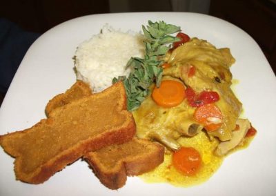 Curry Turkey Wings with Sweet Potato Casserole